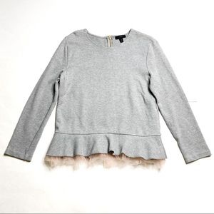 J. Crew Tulle Hem Peplum Top